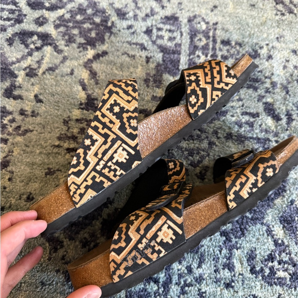 Birkenstock Aztec Western Print Size 39 (US 8) Women’s Tatami Sandal Summer Boho - Picture 5 of 7
